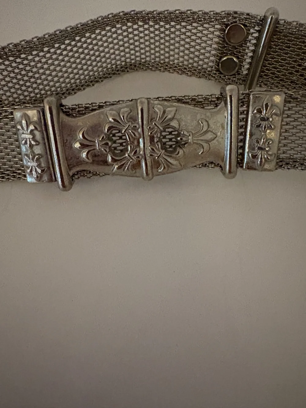 Belt Vintage-Inspired Mesh Silver-Tone with Decorative Embellishments Boho